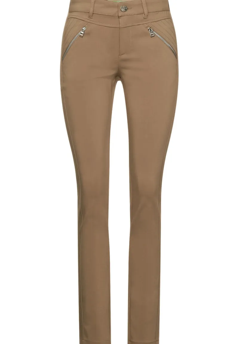 Street One Hosen*Casual Fit Hose mit Zipper nu sand