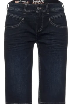 Street One Shorts*Casual Fit Jeans Bermuda dark blue dipped wash