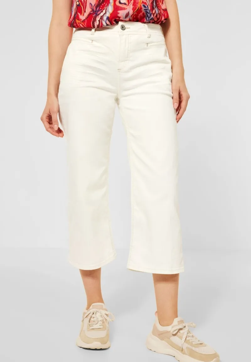 Street One Shorts*Casual Fit Jeans Culotte ecru denim wash