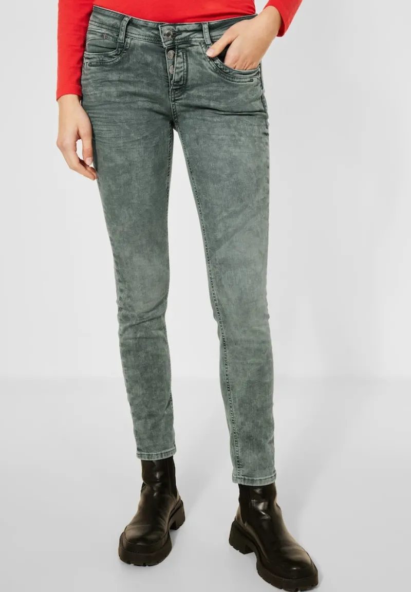 Street One Jeans*Casual Fit mit Slim Legs light bassy olive random wash