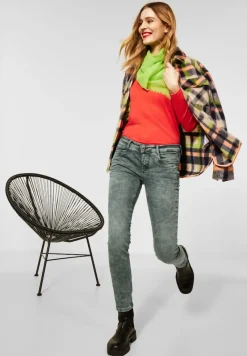 Street One Jeans*Casual Fit mit Slim Legs light bassy olive random wash