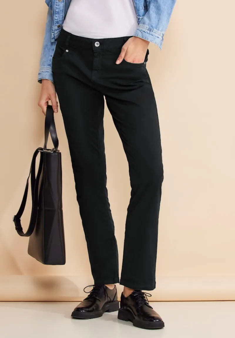 Street One Hosen*Casual Fit Twill Hose Black