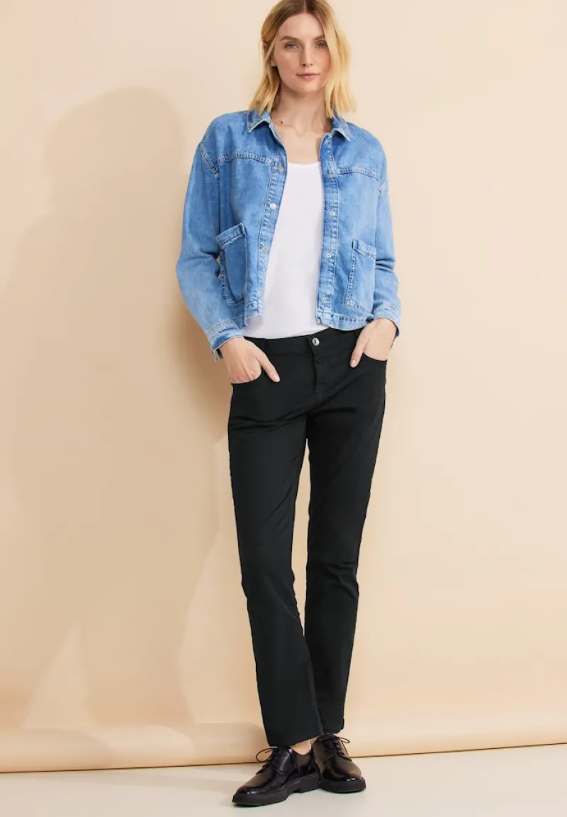 Street One Hosen*Casual Fit Twill Hose Black