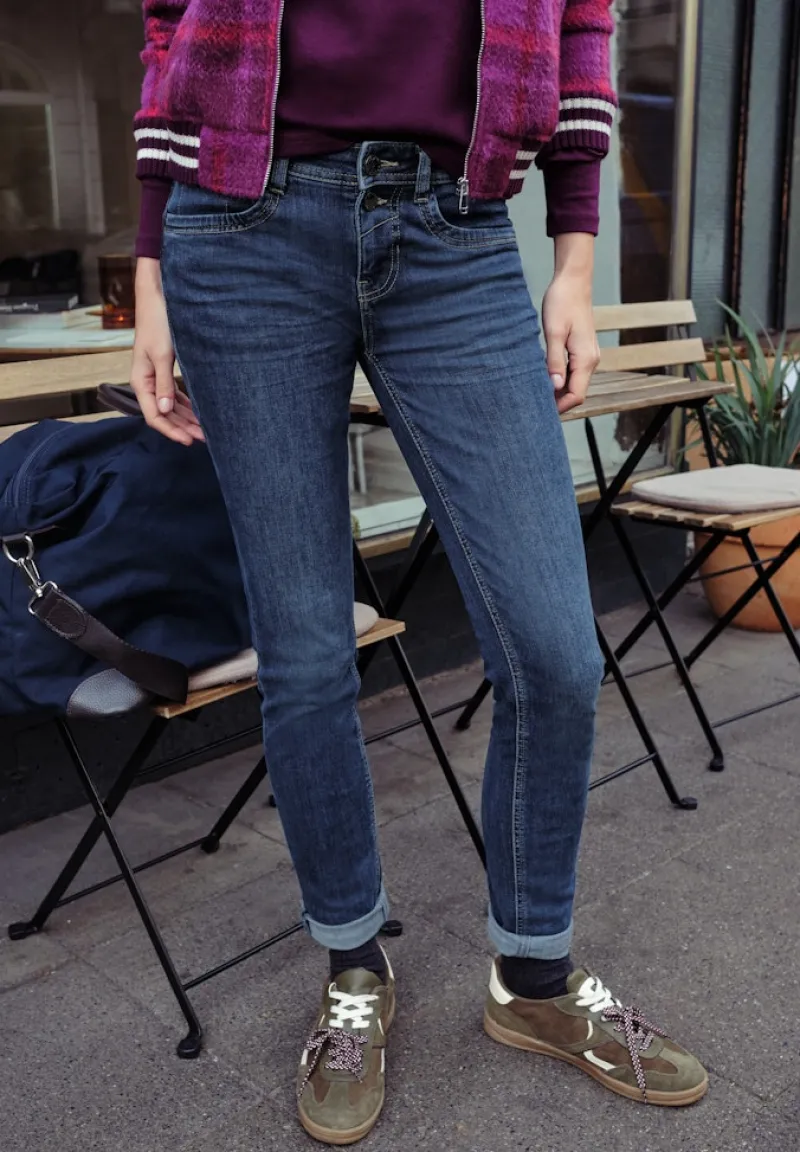 STREET ONE STUDIO Jeans*Casual Slim Fit Jeans dark indigo blue washed