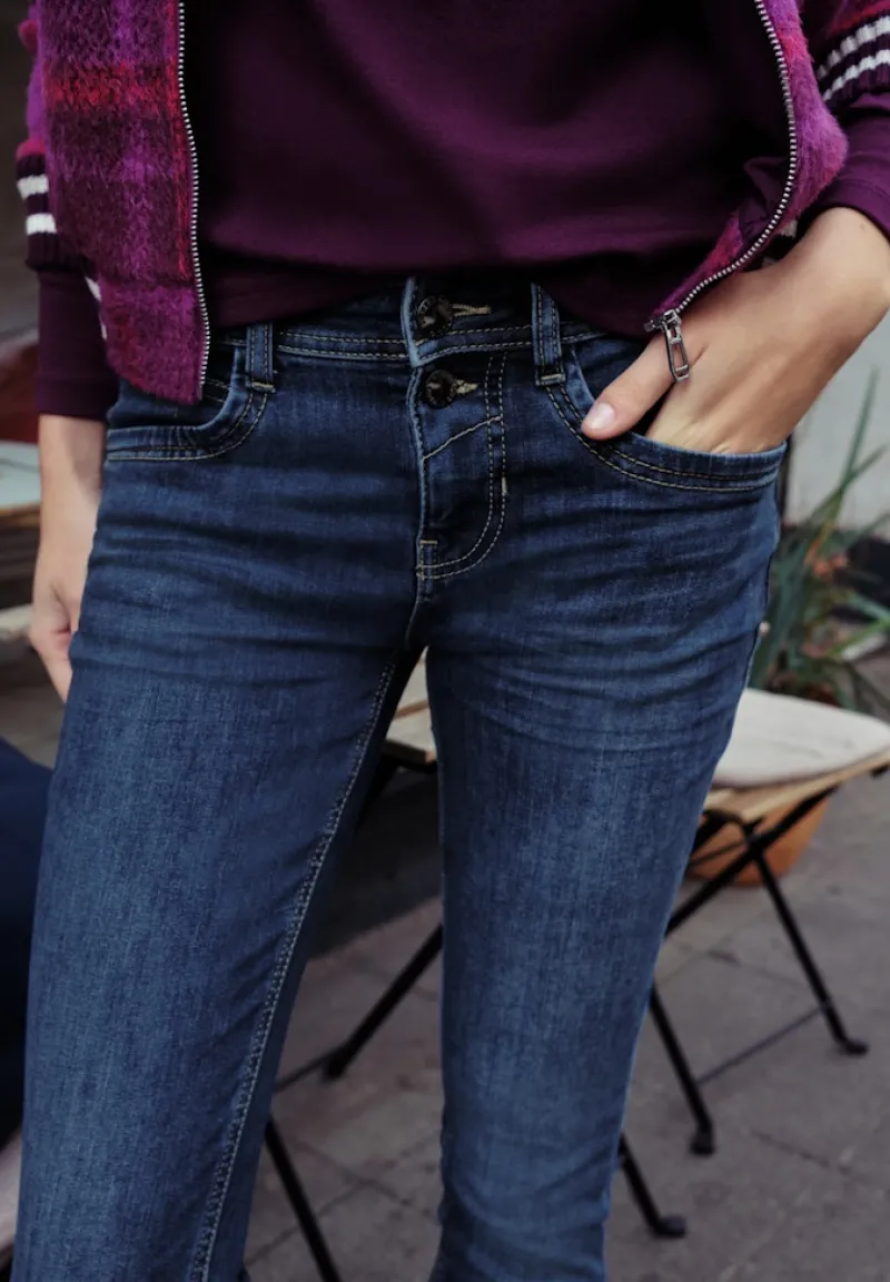 STREET ONE STUDIO Jeans*Casual Slim Fit Jeans dark indigo blue washed