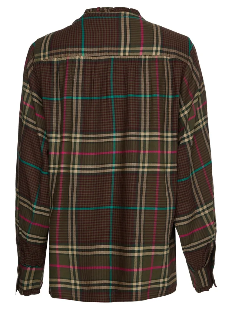 Tommy Hilfiger Blusen*CHECK FLANNEL BLOUSE LS large pop check army green large pop checkarmy green