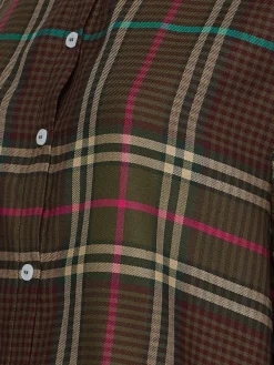 Tommy Hilfiger Blusen*CHECK FLANNEL BLOUSE LS large pop check army green large pop checkarmy green