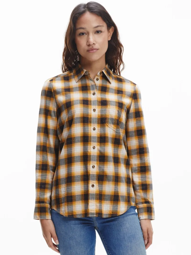 Tommy Hilfiger Blusen*CHECK FLANNEL RELAXED SHIRT LS shadow chk - amber glow