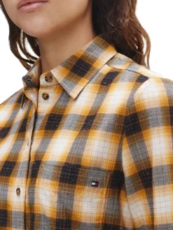 Tommy Hilfiger Blusen*CHECK FLANNEL RELAXED SHIRT LS shadow chk - amber glow