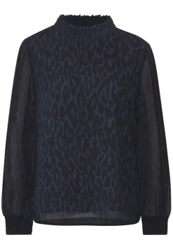 Street One Blusen*Chiffon Bluse mit Smokdetail deep blue