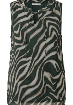 Street One Blusen*Chiffon Blusentop mit Print pine grove green