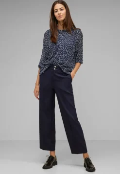 Street One Blusen*Chiffonbluse mit Print deep blue
