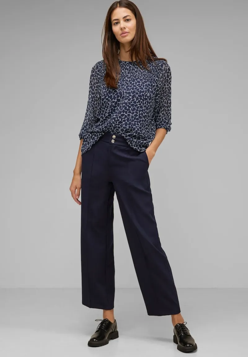 Street One Blusen*Chiffonbluse mit Print deep blue