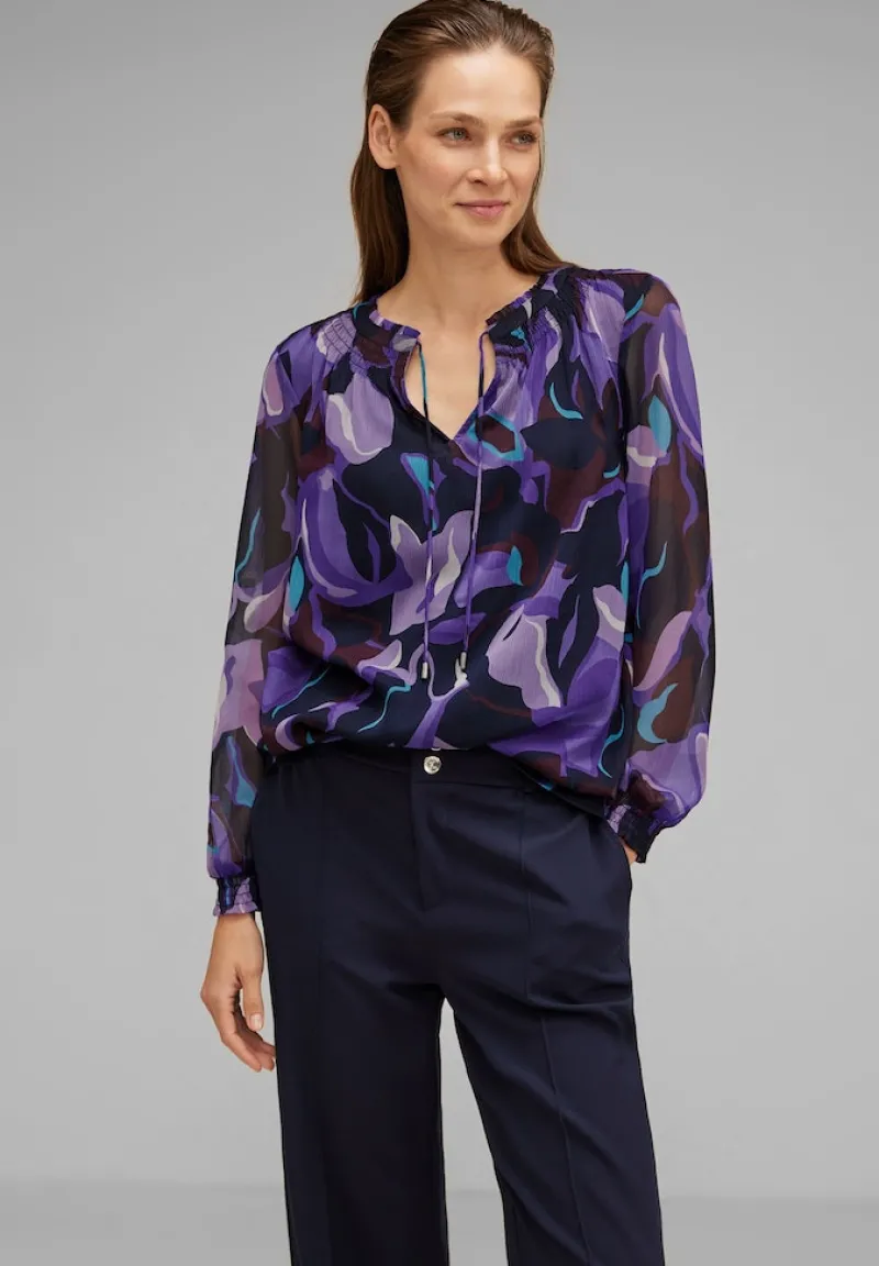 Street One Blusen*Chiffonbluse mit Print lupine lilac
