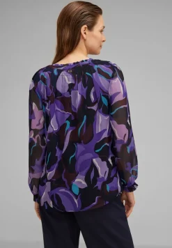 Street One Blusen*Chiffonbluse mit Print lupine lilac