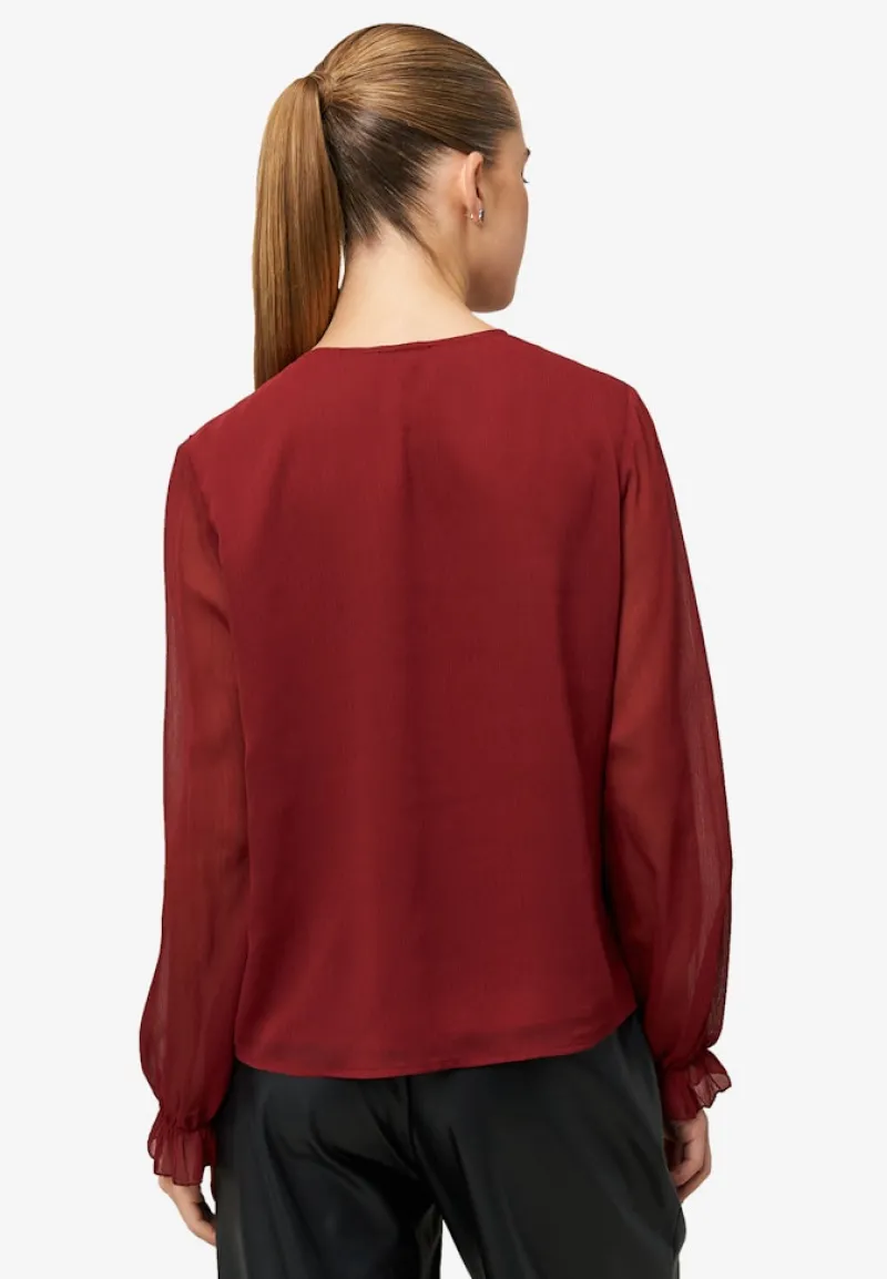 Zero Blusen*Chiffonbluse mit Volants cabernet