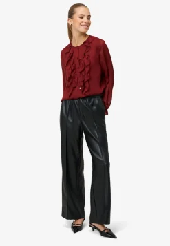 Zero Blusen*Chiffonbluse mit Volants cabernet
