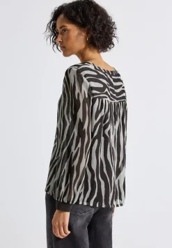 Street One Blusen*Chiffonbluse mit Zebra Print deep roast brown