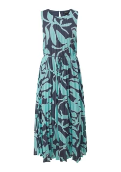 Comma Kleider*Chiffonkleid mit Plisseefalten Blau