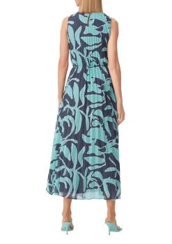 Comma Kleider*Chiffonkleid mit Plisseefalten Blau