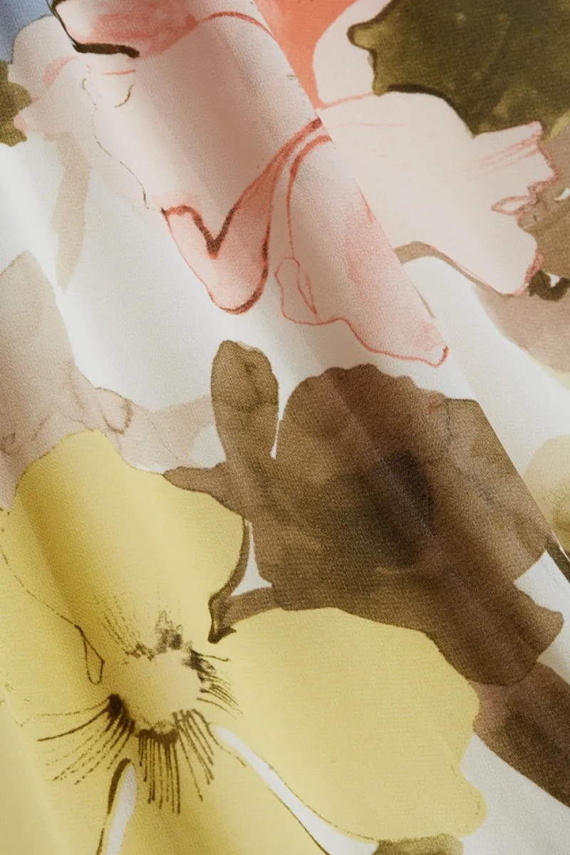 Esprit Kleider*Chiffon-Maxikleid mit Blumen-Print olive 4