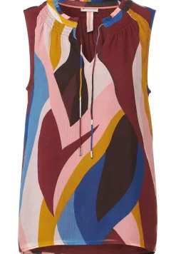 Street One Blusen*Chiffontop mit Print foxy red