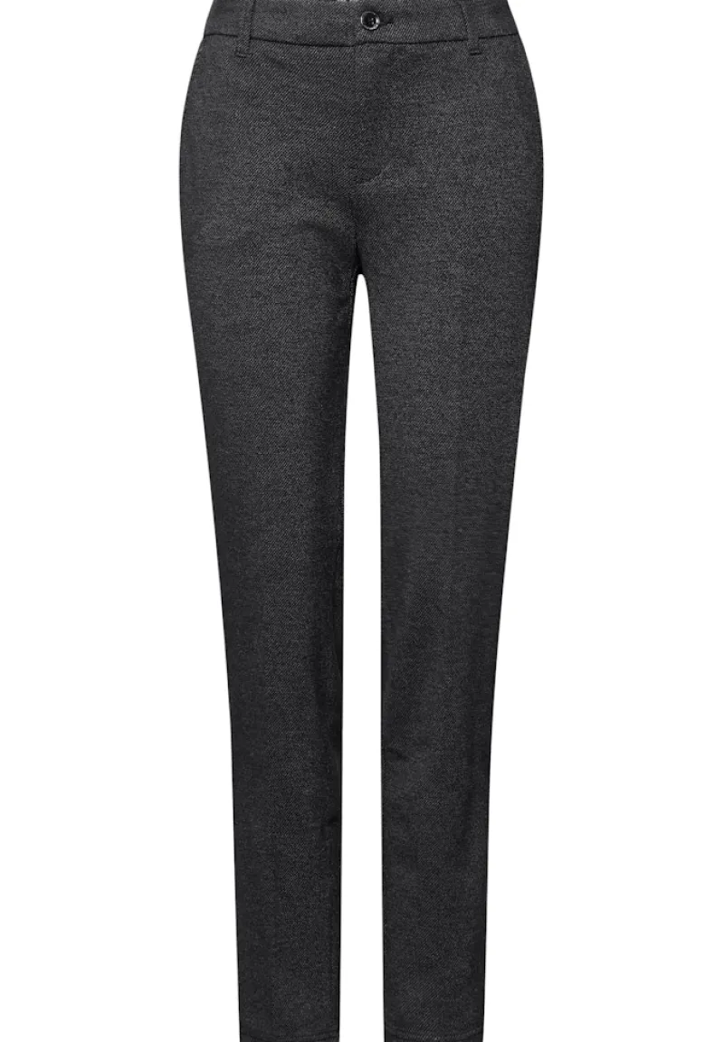 Street One Hosen*Chino im Melange-Look Black