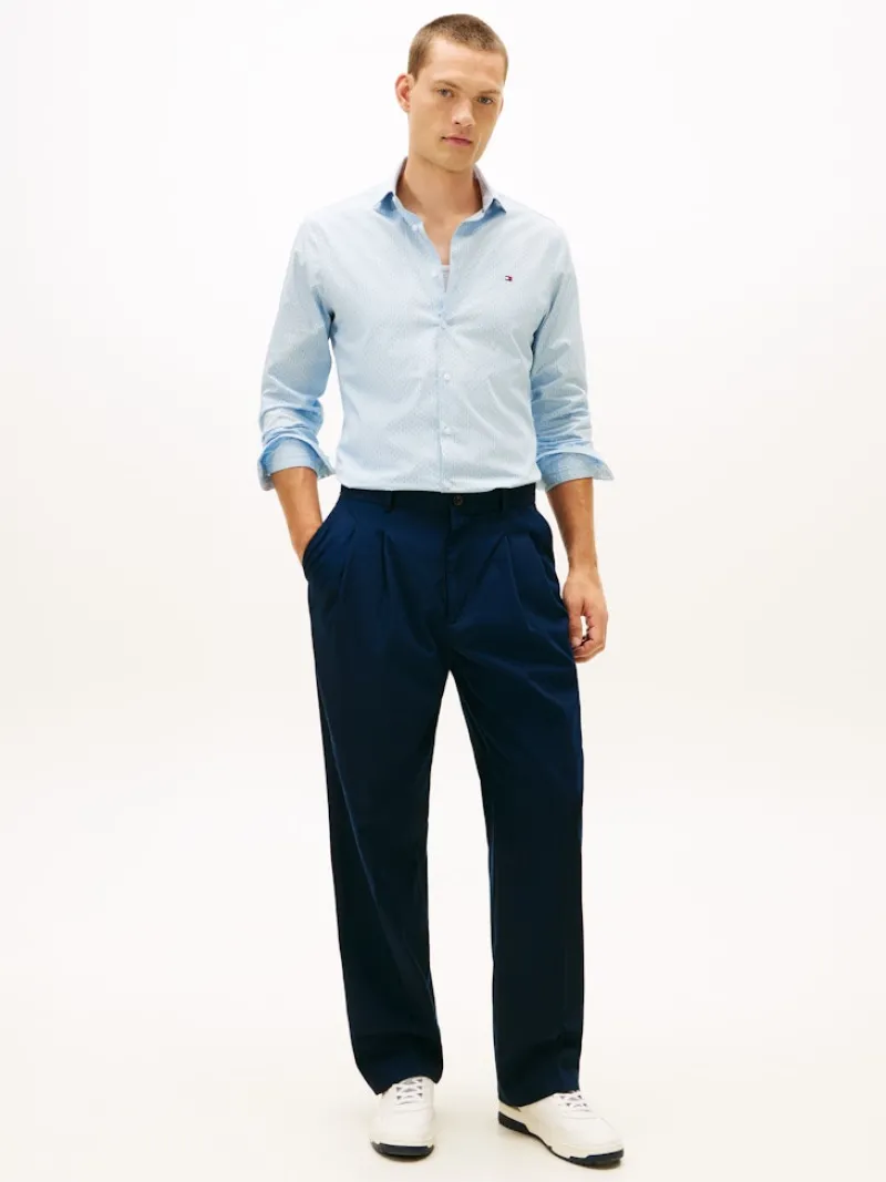 Tommy Hilfiger Big Boys|Hemden*CL - POPLIN MINI PRINT SF SHIRT chambray sky - allover