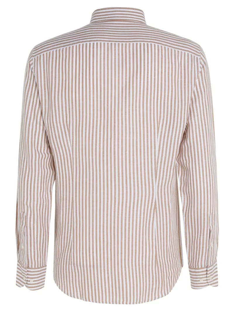 Tommy Hilfiger Hemden|Big Boys*CL W-COTTON LINEN STRIPE SHIRT dark dune - optic white