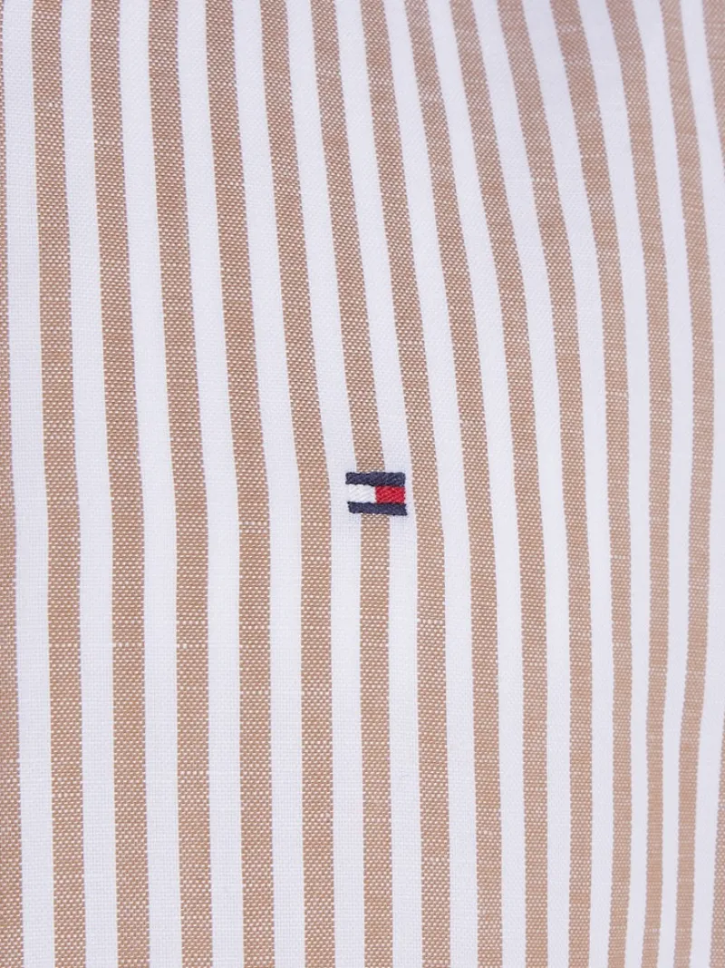 Tommy Hilfiger Hemden|Big Boys*CL W-COTTON LINEN STRIPE SHIRT dark dune - optic white