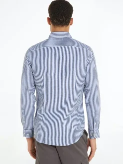 Tommy Hilfiger Hemden|Big Boys*CL W-COTTON LINEN STRIPE SHIRT anchor blue - optic white