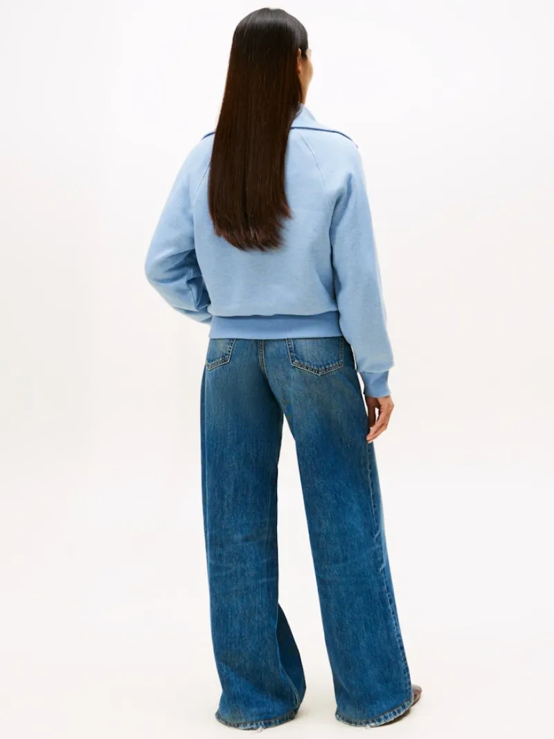 Tommy Hilfiger Pullover & Sweatshirts*CLASSIC SCRIPT FLEECE HALF-ZIP brisk blue heather