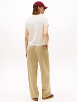 Tommy Hilfiger Shirts*CLASSIC SCRIPT REG SS TEE heather oatmilk