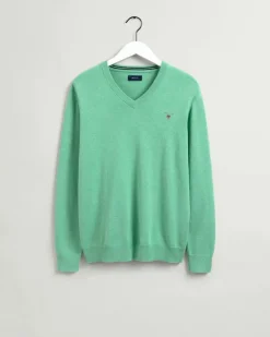 Gant Pullover & Sweatshirts|Big Boys*Classic V-Neck Pullover aus Baumwolle ocean green melange
