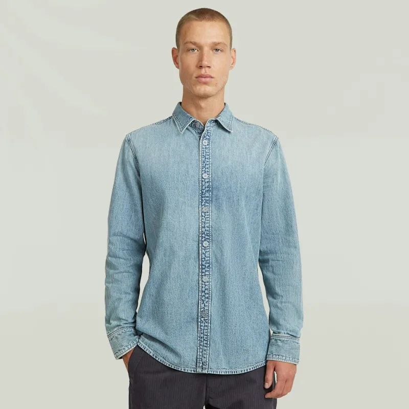 G-star Raw Hemden*Clean slim shirt ls sun faded pacific blue