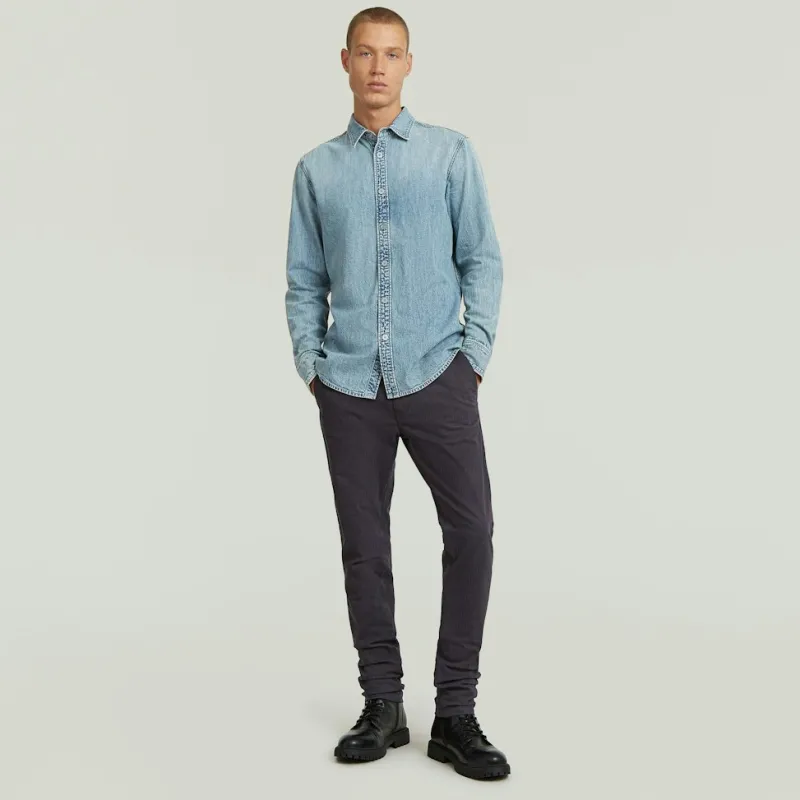 G-star Raw Hemden*Clean slim shirt ls sun faded pacific blue