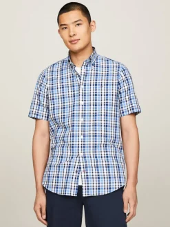 Tommy Hilfiger Hemden|Big Boys*CL-W OXFORD MULTI GINGHAM RF S/S white - misty coast - multi