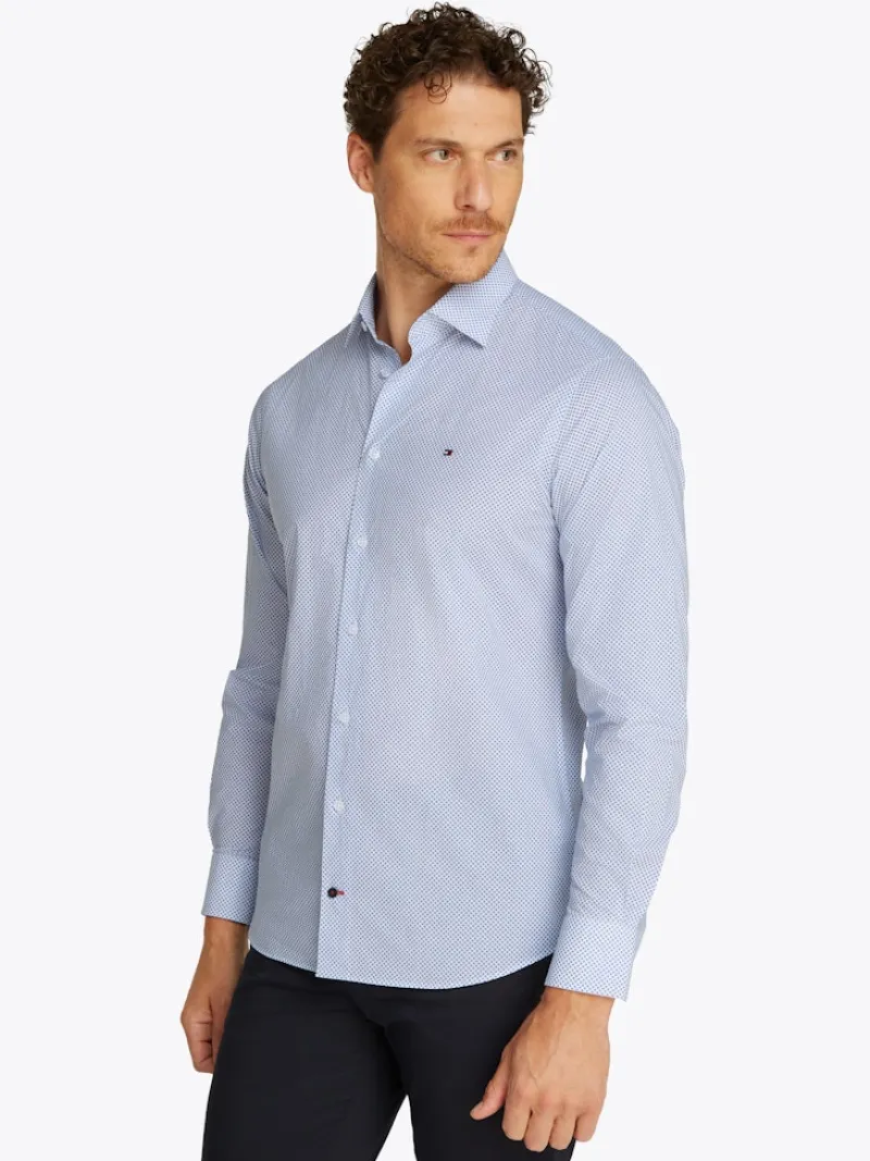 Tommy Hilfiger Big Boys|Hemden*CL-W SMALL PRINT RF SHIRT JHN optic white - verona blue