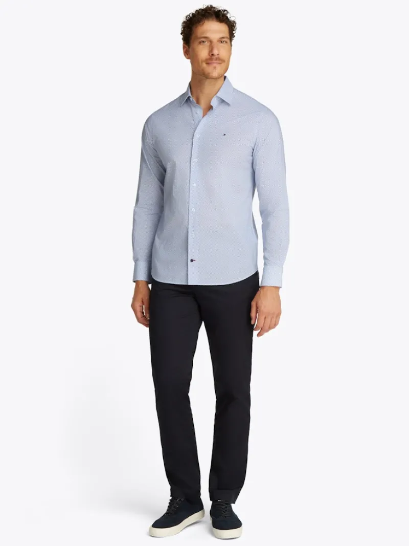 Tommy Hilfiger Big Boys|Hemden*CL-W SMALL PRINT RF SHIRT JHN optic white - verona blue