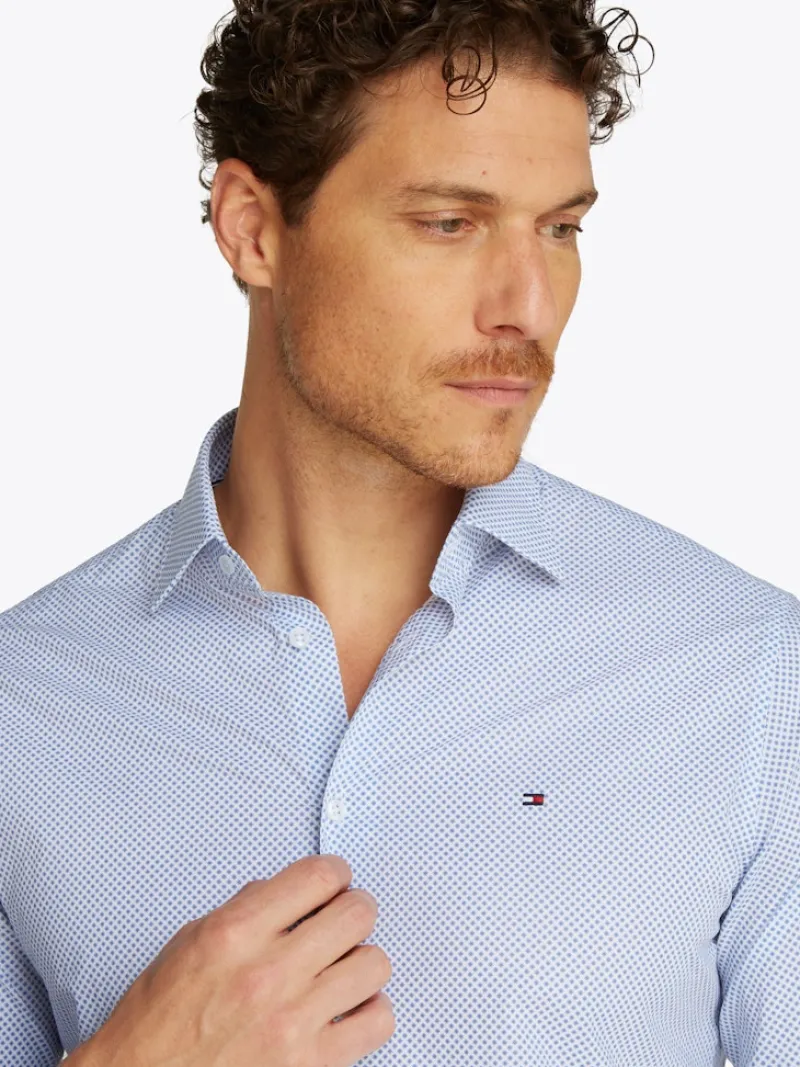 Tommy Hilfiger Big Boys|Hemden*CL-W SMALL PRINT RF SHIRT JHN optic white - verona blue