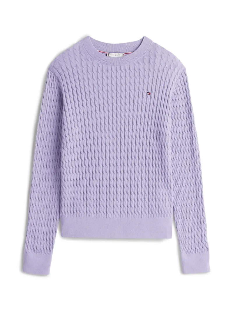 Tommy Hilfiger Pullover & Sweatshirts*CO CABLE FINE GG C-NK LS SWT lavender ash