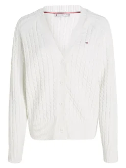 Tommy Hilfiger Pullover & Sweatshirts*CO CABLE V-NK CARDIGAN ecru