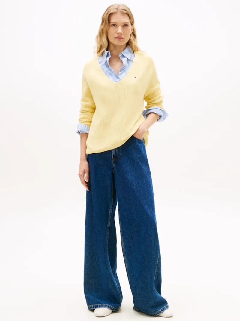 Tommy Hilfiger Pullover & Sweatshirts*CO CARDI FINE GG LS V-NK SWT zesty yellow