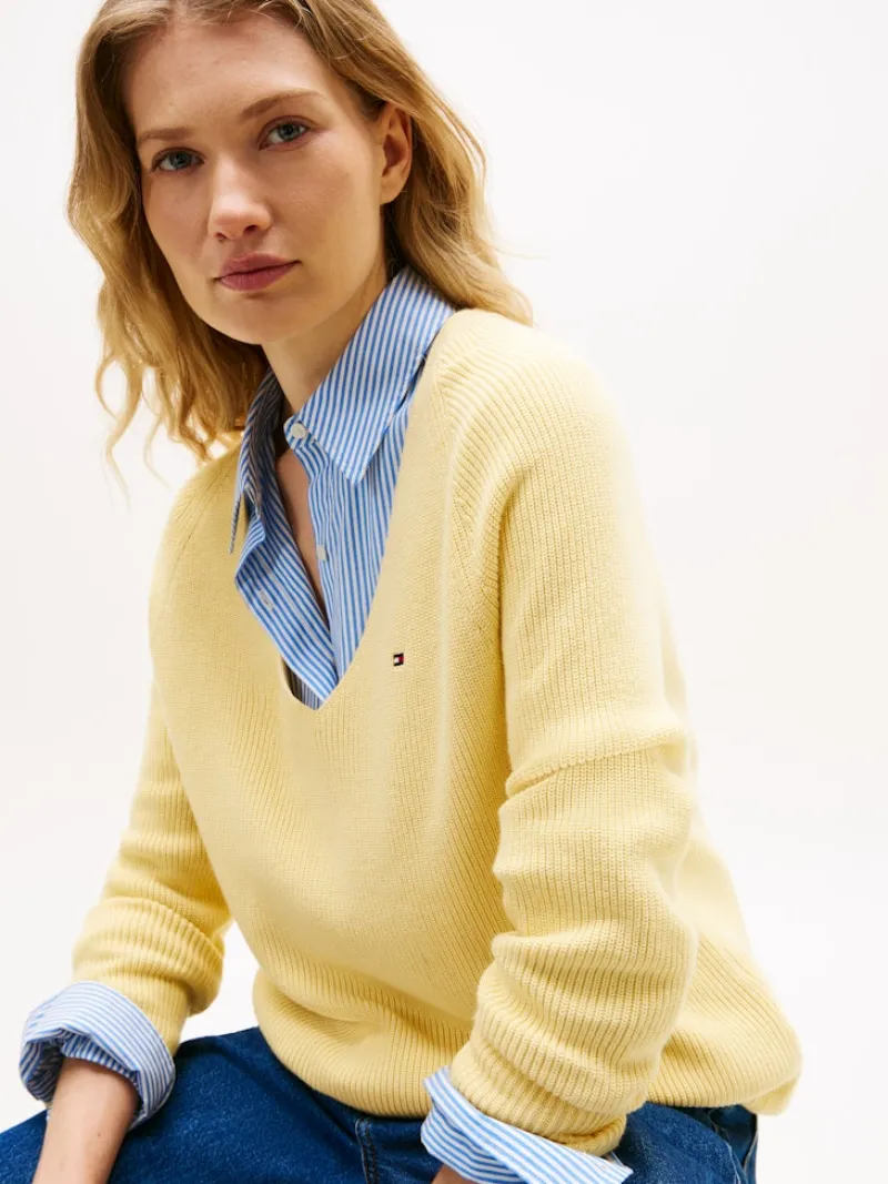 Tommy Hilfiger Pullover & Sweatshirts*CO CARDI FINE GG LS V-NK SWT zesty yellow