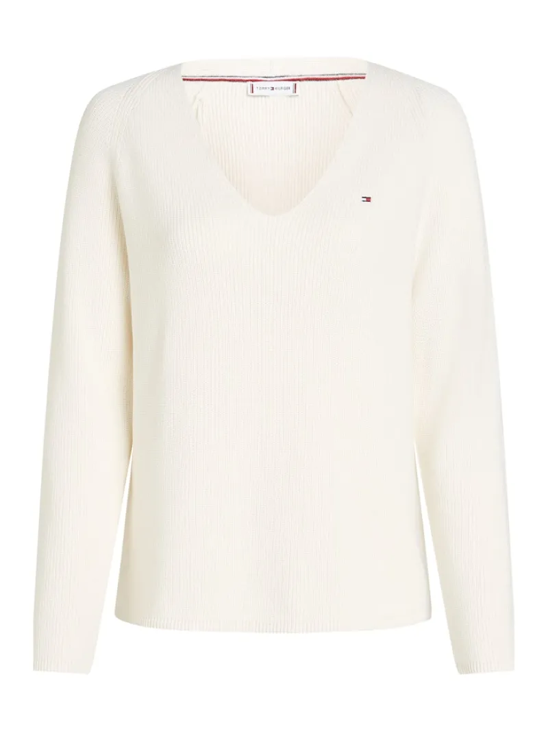 Tommy Hilfiger Pullover & Sweatshirts*CO CARDI FINE GG LS V-NK SWT ivory petal