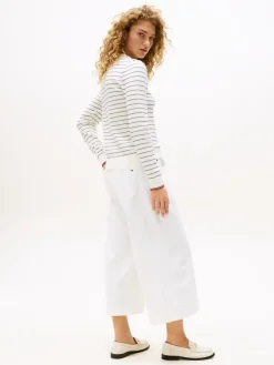 Tommy Hilfiger Pullover & Sweatshirts*CO JERSEY STITCH C-NK LS SWT ivory silk-dark night navy fine stp