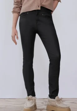 STREET ONE STUDIO Hosen*Coated Slim Fit Hose Black