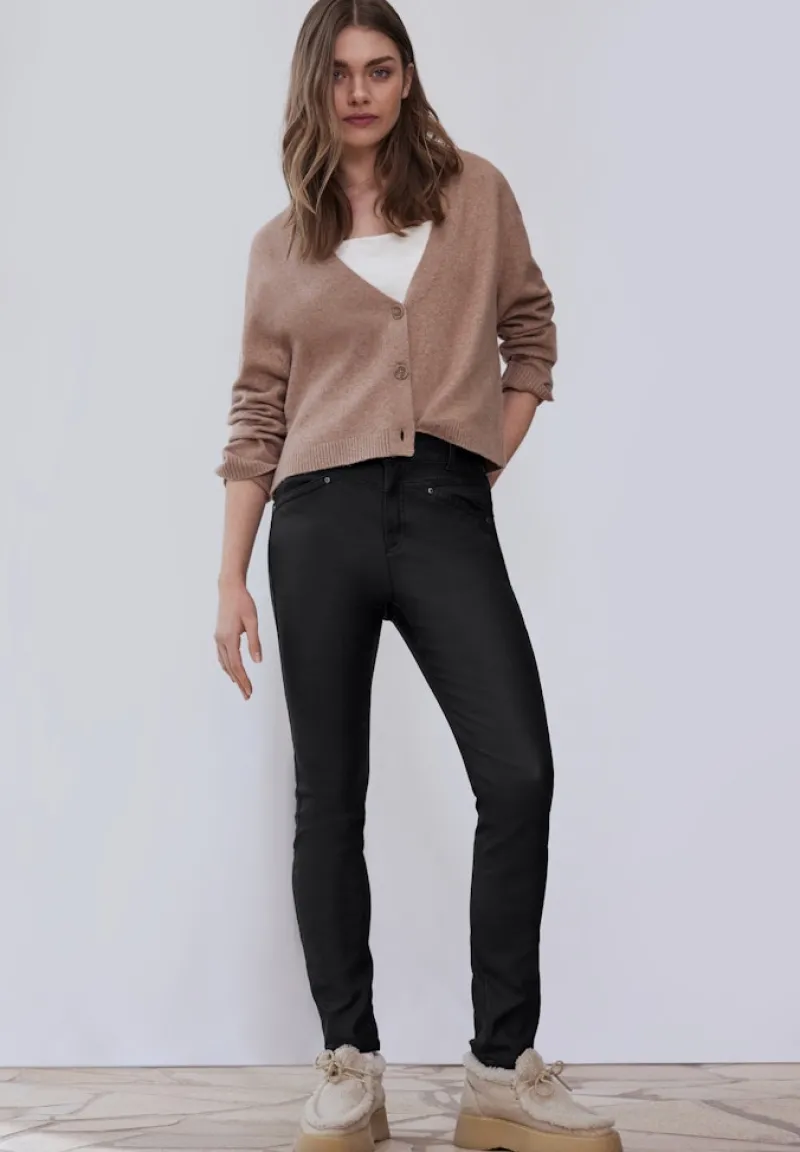 STREET ONE STUDIO Hosen*Coated Slim Fit Hose Black