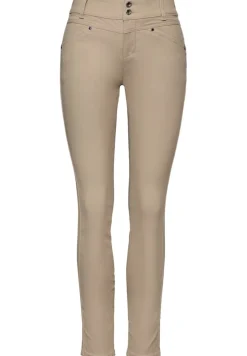 STREET ONE STUDIO Hosen*Coated Slim Fit Hose dark morn beige