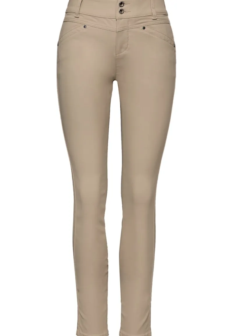 STREET ONE STUDIO Hosen*Coated Slim Fit Hose dark morn beige